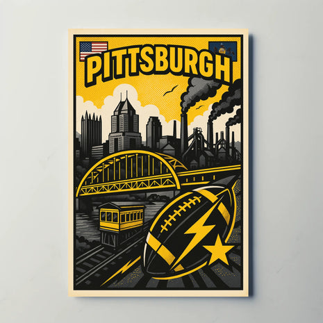 Pittsburgh Heritage Pride Retro Graphic Cultural or Heritage Poster