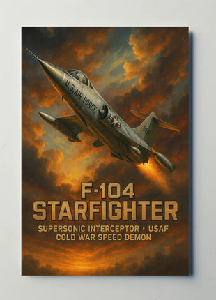 F-104 Starfighter Cold War Speed Demon Military Poster