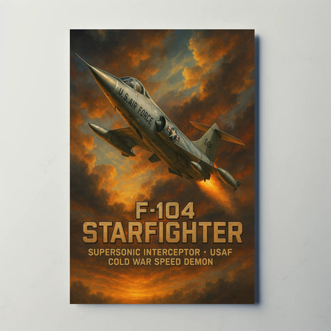 F-104 Starfighter Cold War Speed Demon Military Poster