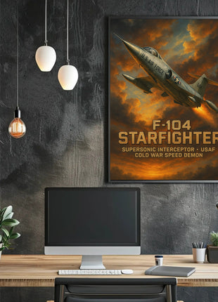 F-104 Starfighter Cold War Speed Demon Military Poster