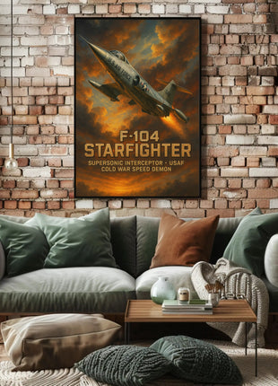 F-104 Starfighter Cold War Speed Demon Military Poster