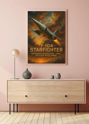 F-104 Starfighter Cold War Speed Demon Military Poster