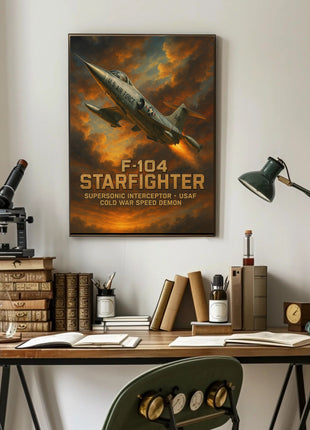 F-104 Starfighter Cold War Speed Demon Military Poster