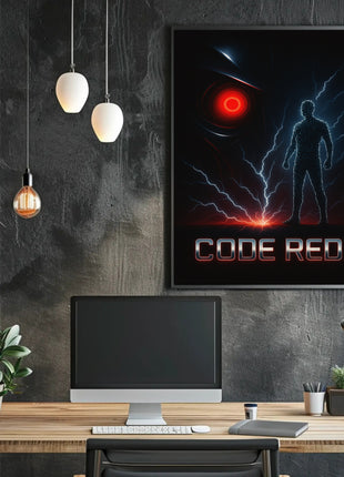 Futuristic Cybernetic CODE RED Sci-Fi Poster