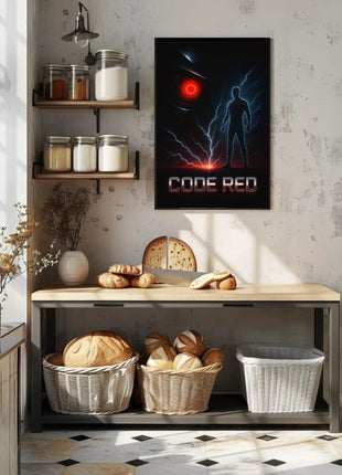 Futuristic Cybernetic CODE RED Sci-Fi Poster