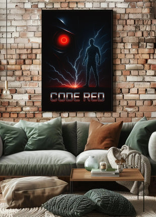 Futuristic Cybernetic CODE RED Sci-Fi Poster
