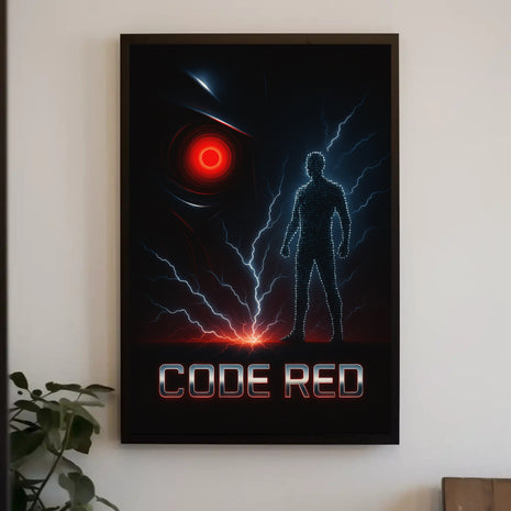 Futuristic Cybernetic CODE RED Sci-Fi Poster