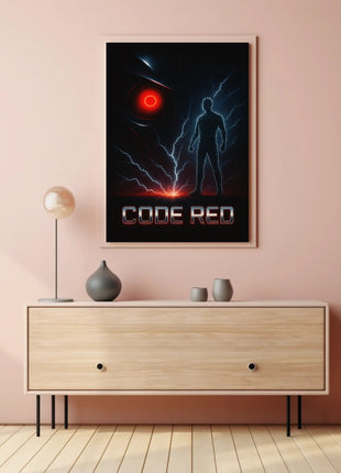 Futuristic Cybernetic CODE RED Sci-Fi Poster