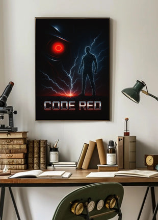 Futuristic Cybernetic CODE RED Sci-Fi Poster