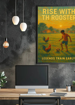 Rise with the Rooster Sports Poster
