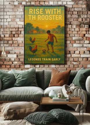 Rise with the Rooster Sports Poster