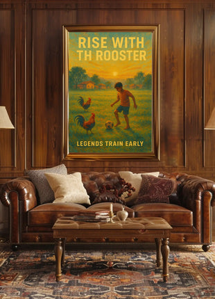 Rise with the Rooster Sports Poster