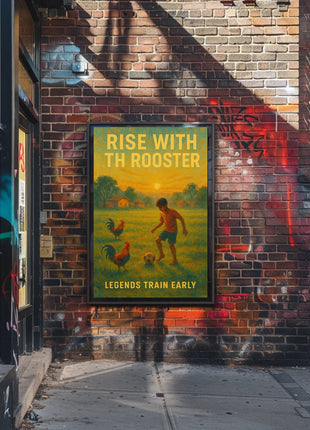 Rise with the Rooster Sports Poster