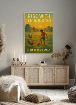 Rise with the Rooster Sports Poster