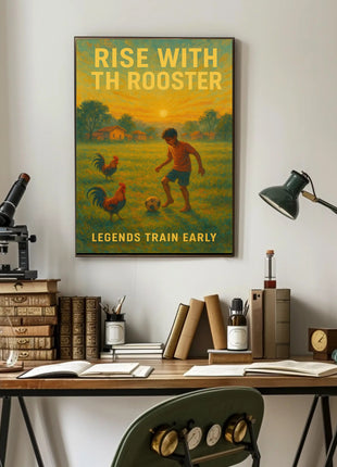 Rise with the Rooster Sports Poster