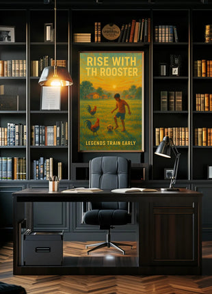 Rise with the Rooster Sports Poster