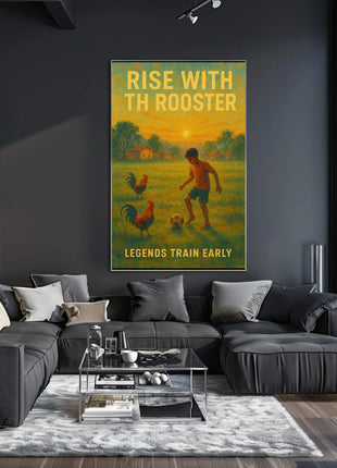 Rise with the Rooster Sports Poster