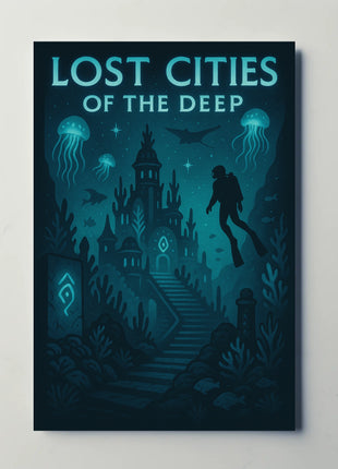 Lost Cities of the Deep Futuristic Sci-Fi Poster