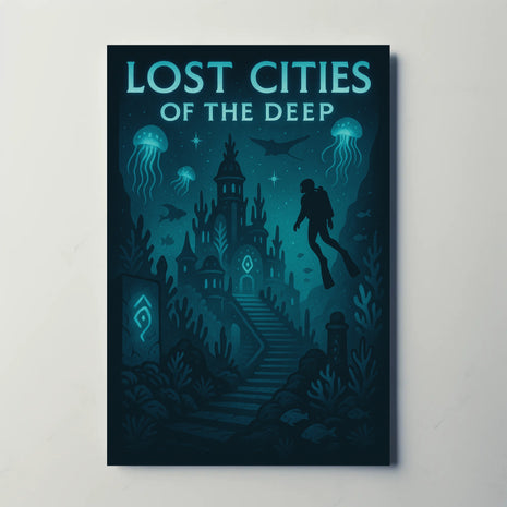 Lost Cities of the Deep Futuristic Sci-Fi Poster