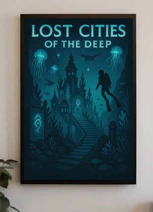 Lost Cities of the Deep Futuristic Sci-Fi Poster