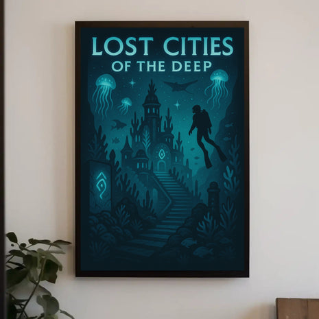 Lost Cities of the Deep Futuristic Sci-Fi Poster