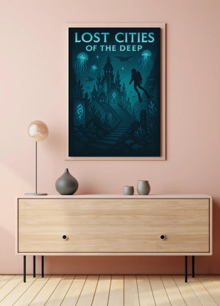 Lost Cities of the Deep Futuristic Sci-Fi Poster