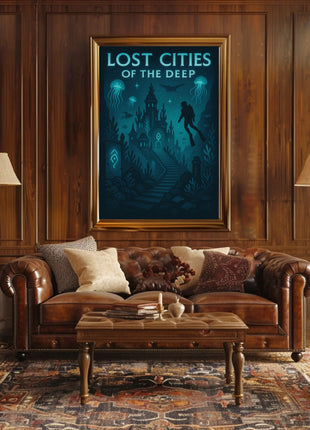 Lost Cities of the Deep Futuristic Sci-Fi Poster
