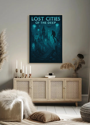 Lost Cities of the Deep Futuristic Sci-Fi Poster