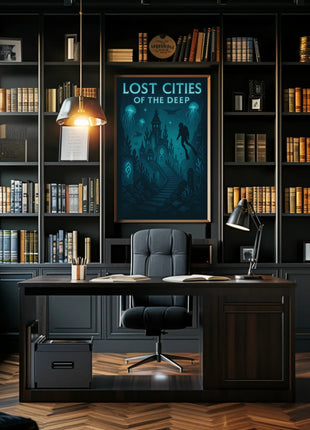 Lost Cities of the Deep Futuristic Sci-Fi Poster