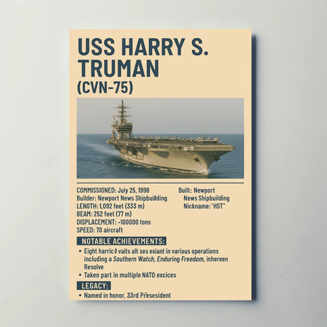 USS Harry S. Truman Military Achievements Poster