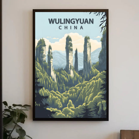 Wulingyuan Scenic Landscape Art Print Travel Poster